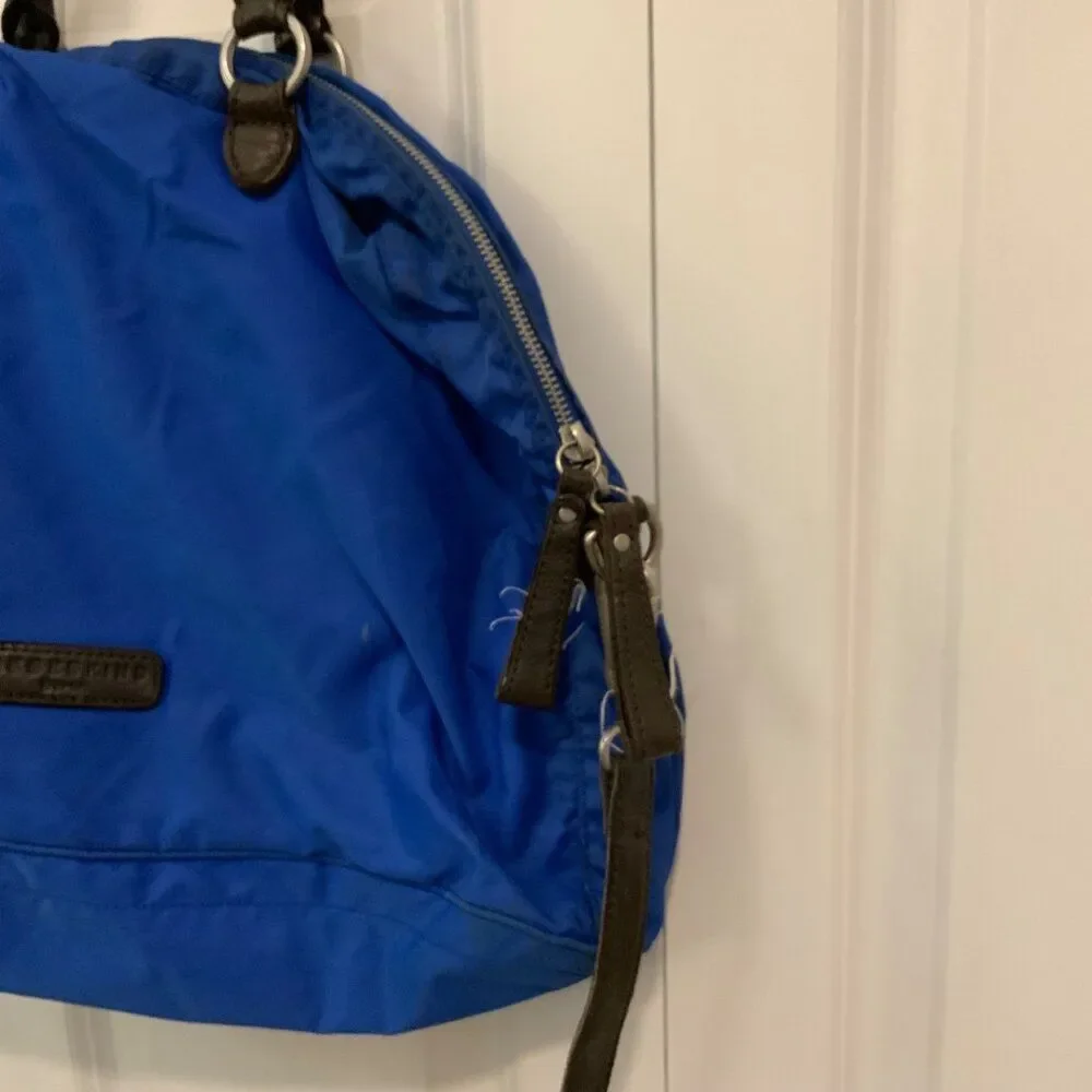 Liebeskind Blue Nylon Handbag With Detachable Leather Strap & Dual Handles